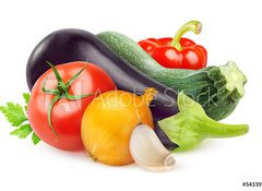 Samolepka flie 100 x 73, 54339773 - Fresh vegetables isolated on white - erstv zelenina izolovanch na blm