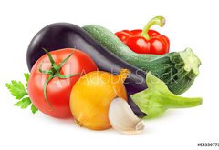 Samolepka flie 145 x 100  Fresh vegetables isolated on white, 145 x 100 cm