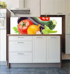 Fototapeta do kuchyn flie 180 x 60, 54339773 - Fresh vegetables isolated on white - erstv zelenina izolovanch na blm
