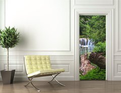 Samolepka na dvee flie 90 x 220, 54411521 - Waterfall in tropical forest,Saraburi province