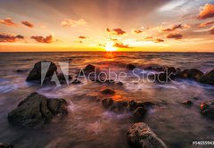 Fototapeta174 x 120  Tropical beach at sunset., 174 x 120 cm