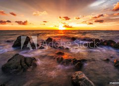 Fototapeta240 x 174  Tropical beach at sunset., 240 x 174 cm