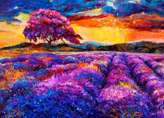 Samolepka flie 200 x 144, 54800593 - Lavender fields - Levandulov pole