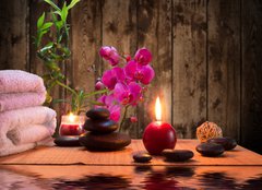 Fototapeta254 x 184  massage  bamboo  orchid, towels, candles stones, 254 x 184 cm