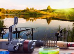 Fototapeta vliesov 100 x 73, 55239713 - fishing on the lake