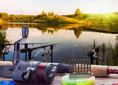 Fototapeta pltno 240 x 174, 55239713 - fishing on the lake - rybaen na jezee