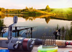 Fototapeta papr 254 x 184, 55239713 - fishing on the lake - rybaen na jezee