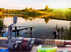 Fototapeta360 x 266  fishing on the lake, 360 x 266 cm