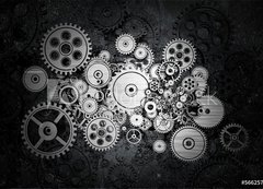 Samolepka flie 200 x 144  Grunge Cog Wheels, 200 x 144 cm