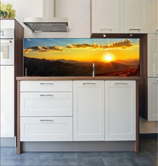 Fototapeta do kuchyn flie 180 x 60, 569569643 - Beautiful sun set with sweet clouds between mountains