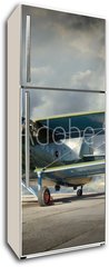 Samolepka na lednici flie 80 x 200  Retro style picture of the biplane. Transportation theme., 80 x 200 cm