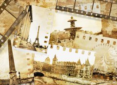 Samolepka flie 100 x 73  Parisian memories  old photo album, 100 x 73 cm