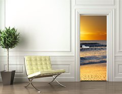Samolepka na dvee flie 90 x 220  a picture of ocean water, sand and sun, 90 x 220 cm