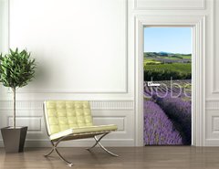 Samolepka na dvee flie 90 x 220  panoramique  Champ de lavande en Provence, 90 x 220 cm