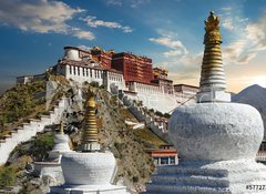 Samolepka flie 100 x 73, 57727325 - The Potala Palace in Tibet during sunset