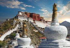 Samolepka flie 145 x 100, 57727325 - The Potala Palace in Tibet during sunset