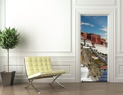 Samolepka na dvee flie 90 x 220  The Potala Palace in Tibet during sunset, 90 x 220 cm