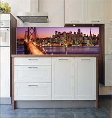 Fototapeta do kuchyn flie 180 x 60, 57853027 - San Francisco skyline and Bay Bridge at sunset, California