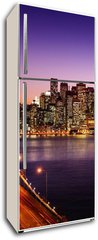Samolepka na lednici fólie 80 x 200, 57853027 - San Francisco skyline and Bay Bridge at sunset, California - San Francisco panorama a Bay Bridge při západu slunce, Kalifornie