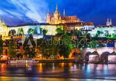 Fototapeta papr 184 x 128, 58144488 - Night scenery of Prague, Czech Republic