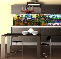 Fototapeta do kuchyn flie 260 x 60  Night scenery of Prague, Czech Republic, 260 x 60 cm