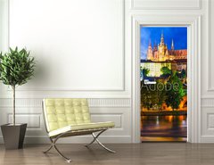 Samolepka na dvee flie 90 x 220  Night scenery of Prague, Czech Republic, 90 x 220 cm