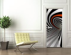 Samolepka na dvee flie 90 x 220, 58212034 - Tunnel of lines, 3D - Tunel ar, 3D