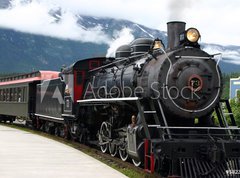 Fototapeta270 x 200  steam engine train leaving the station full of tourists, 270 x 200 cm