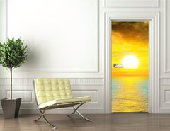 Samolepka na dvee flie 90 x 220  Beautiful sunset above the sea, 90 x 220 cm