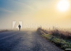 Fototapeta160 x 116  men silhouette in the fog, 160 x 116 cm