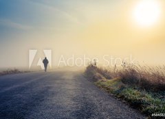 Fototapeta254 x 184  men silhouette in the fog, 254 x 184 cm