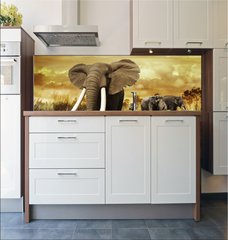 Fototapeta do kuchyn flie 180 x 60  Elephants At Sunset, 180 x 60 cm