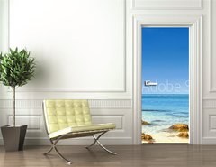 Samolepka na dvee flie 90 x 220  Beach on Holiday, 90 x 220 cm