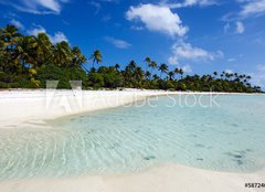 Fototapeta240 x 174  Landscape of of Maina Island in Aitutaki Lagoon Cook Islands, 240 x 174 cm