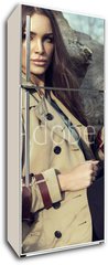 Samolepka na lednici fólie 80 x 200, 58750252 - Fashion woman outdoor - Módní žena venkovní