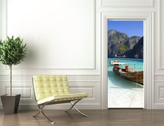 Samolepka na dvee flie 90 x 220  Maya Bay, Koh Phi Phi Ley, Thailand., 90 x 220 cm