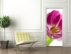 Samolepka na dvee flie 90 x 220  lilac tulips isolated on white, 90 x 220 cm