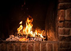 Fototapeta plátno 160 x 116, 59025848 - Fire in fireplace - Požár v krbu