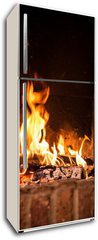 Samolepka na lednici flie 80 x 200, 59025848 - Fire in fireplace