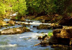 Fototapeta174 x 120  Water rushing among rocks in river rapids in Ontario Canada, 174 x 120 cm
