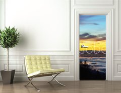 Samolepka na dveře fólie 90 x 220, 59277304 - Vancouver Panoramic Cityscapes at sunrise - Vancouver panoramatické městské scenérie při východu slunce