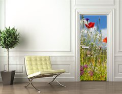 Samolepka na dvee flie 90 x 220  Colorful wildflowers, 90 x 220 cm