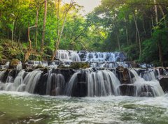 Samolepka flie 270 x 200  forest waterfall at National Park, Panorama, 270 x 200 cm