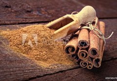 Samolepka flie 145 x 100  Cinnamon sticks and cinnamon powder, 145 x 100 cm