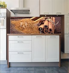 Fototapeta do kuchyn flie 180 x 60  Cinnamon sticks and cinnamon powder, 180 x 60 cm