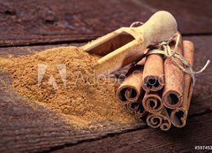 Samolepka flie 200 x 144  Cinnamon sticks and cinnamon powder, 200 x 144 cm