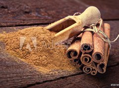 Samolepka flie 270 x 200  Cinnamon sticks and cinnamon powder, 270 x 200 cm