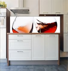 Fototapeta do kuchyn flie 180 x 60, 5976229 - pair of moving wine glasses over a white background, cheers  - pr pohybujcch se sklenic na blm pozad, na zdrav