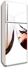 Samolepka na lednici fólie 80 x 200, 5976229 - pair of moving wine glasses over a white background, cheers - pár pohybujících se sklenic na bílém pozadí, na zdraví