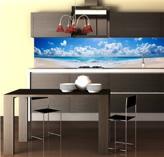 Fototapeta do kuchyn flie 260 x 60  tropical beach and sea  landscape, 260 x 60 cm